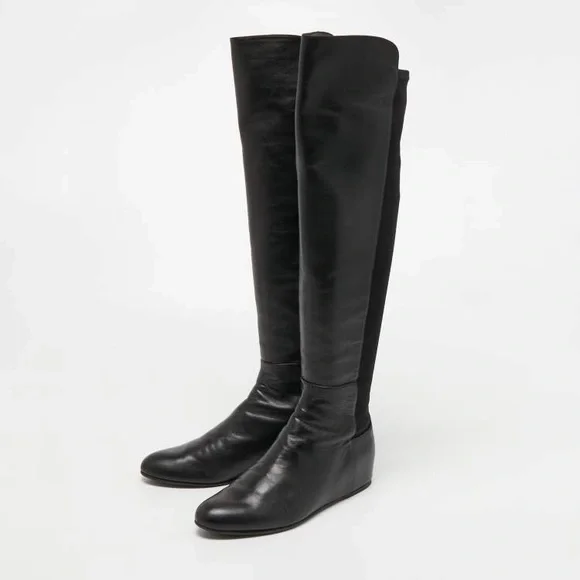 STUART WEITSMAN‎ Mainline Hidden Wedge Over The Knee Leather Boots 8.5 - Picture 2 of 12